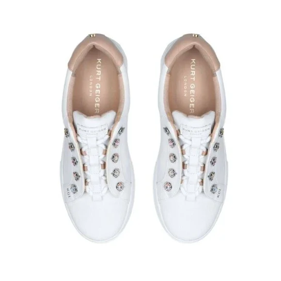 KURT GEIGER LONDONLeather Liviah Sneakers size 5.5 - Picture 5 of 14